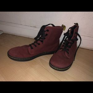Maroon doc martens shoreditch canvas